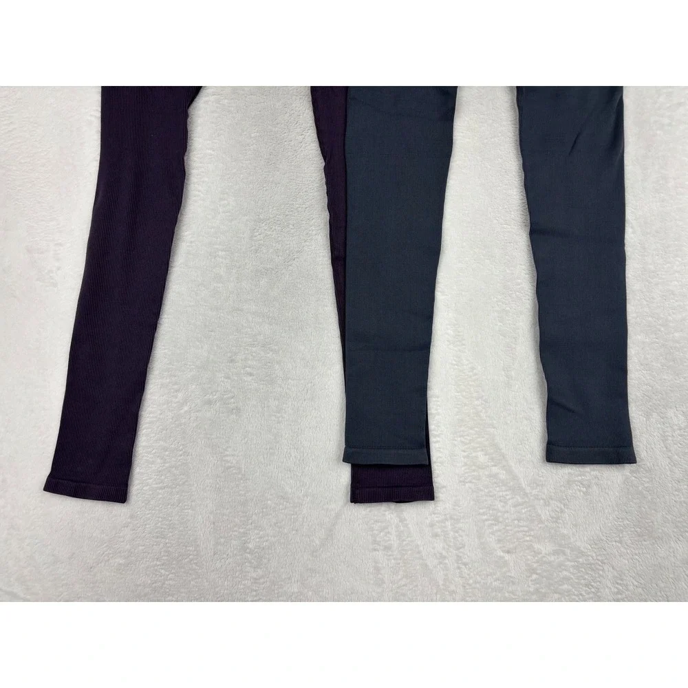 Avocado Seamless High Waisted Leggings Bundle Purple Grey Mens XS/S Yoga Lot 2